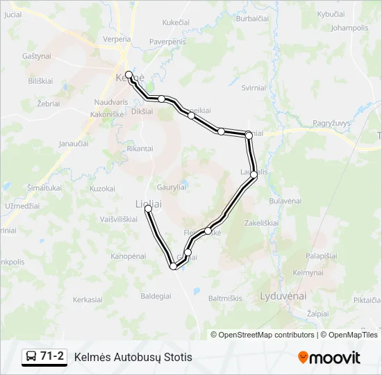 71-2 Bus Line Map