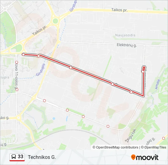 33 Bus Line Map