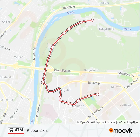 47M Bus Line Map