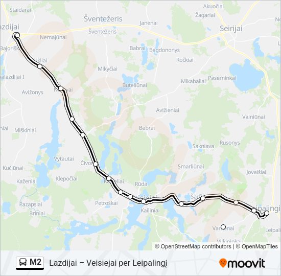 M2 Bus Line Map
