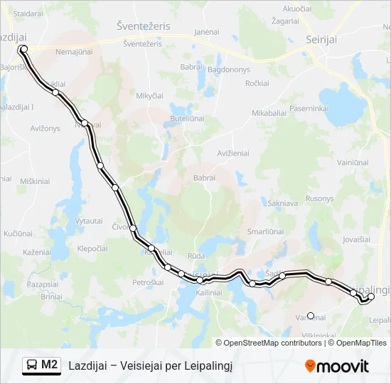 M2 Bus Line Map