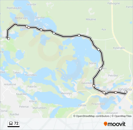 Автобус 72: карта маршрута