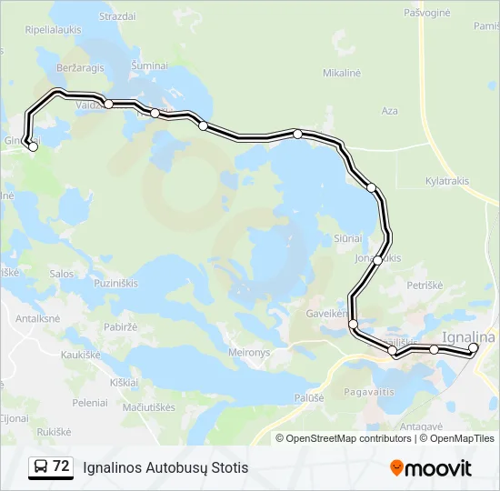 72 Bus Line Map
