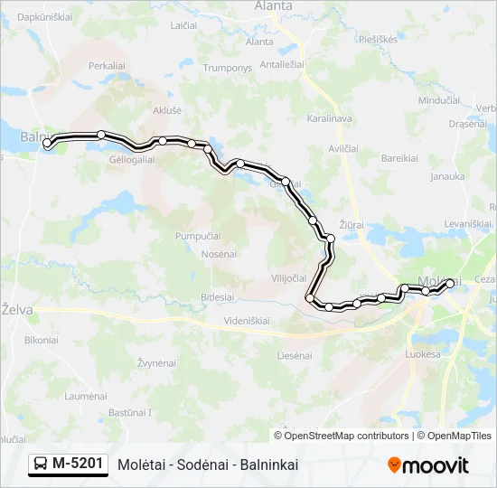 M-5201 Bus Line Map
