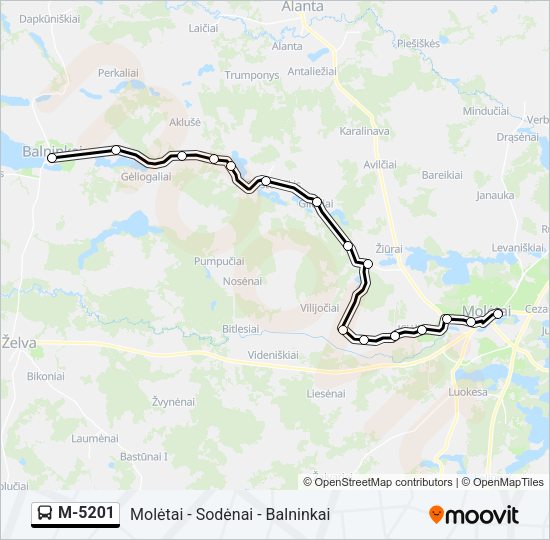 M-5201 Bus Line Map
