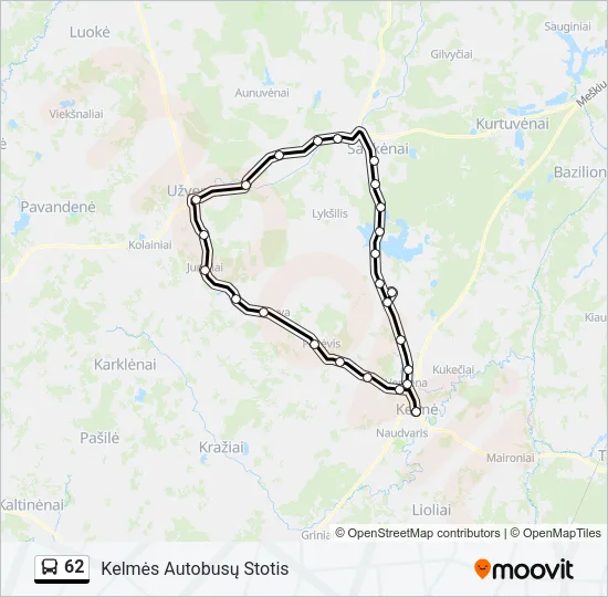 62 Bus Line Map