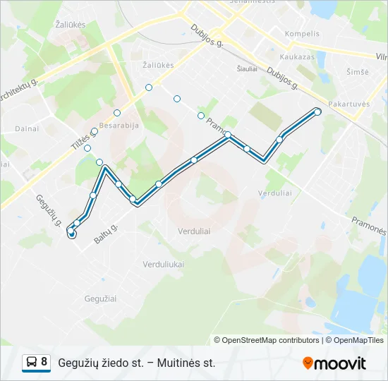 8 Bus Line Map