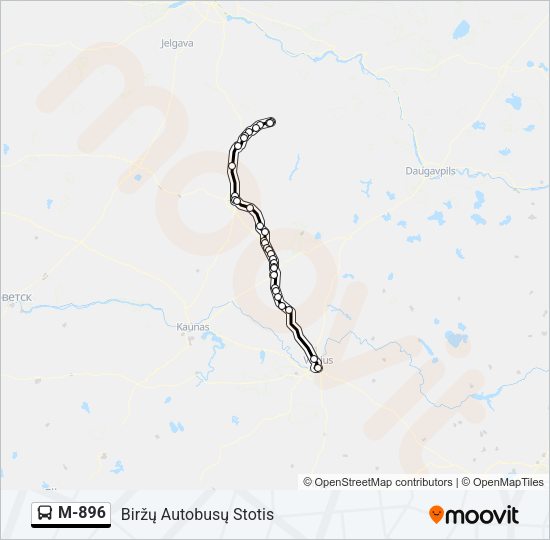 M-896 Bus Line Map