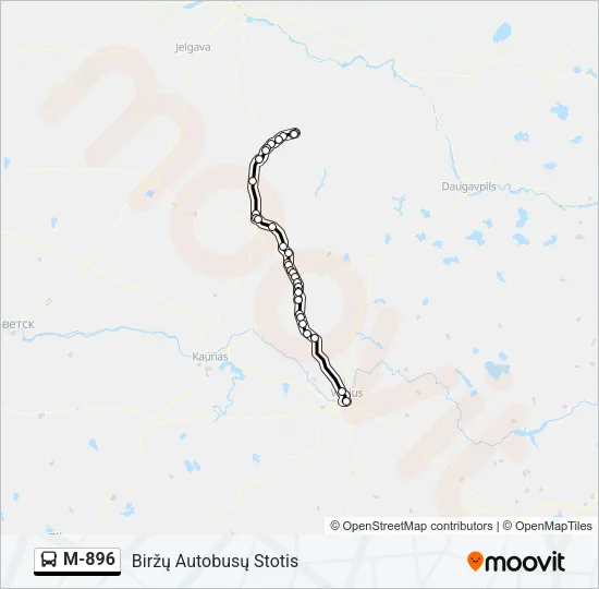 M-896 Bus Line Map