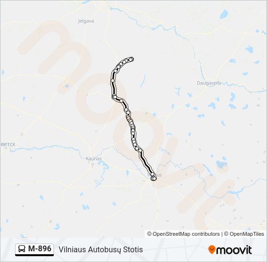 M-896 Bus Line Map
