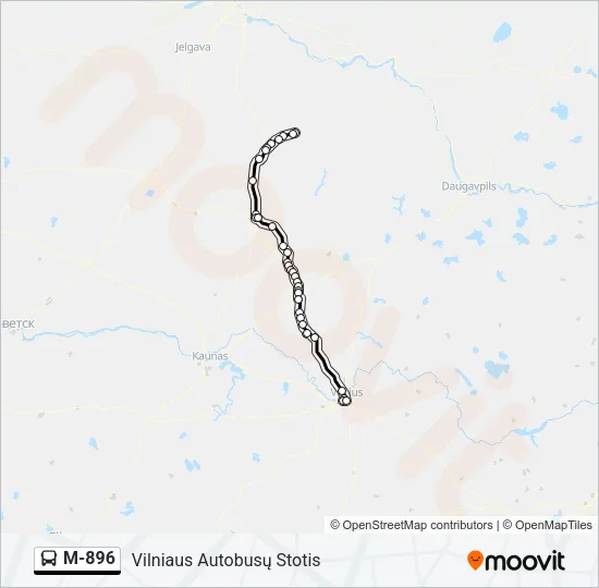 M-896 Bus Line Map