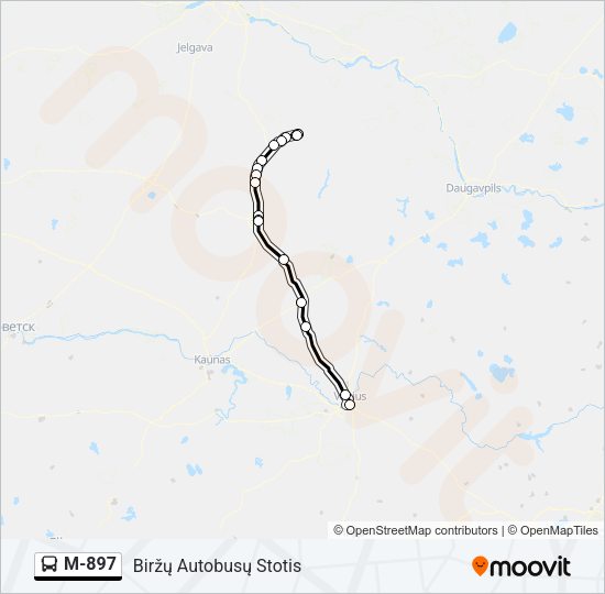 M-897 Bus Line Map