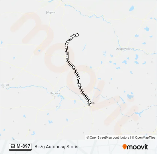 M-897 Bus Line Map
