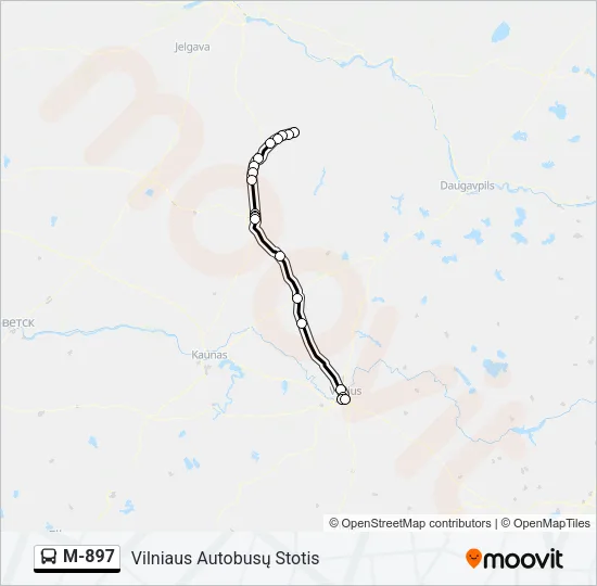 M-897 Bus Line Map