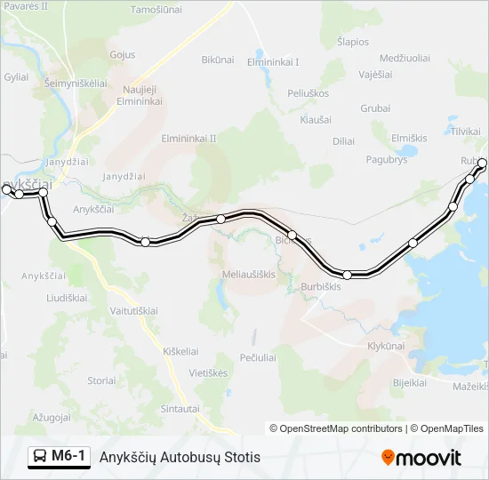 M6-1 Bus Line Map