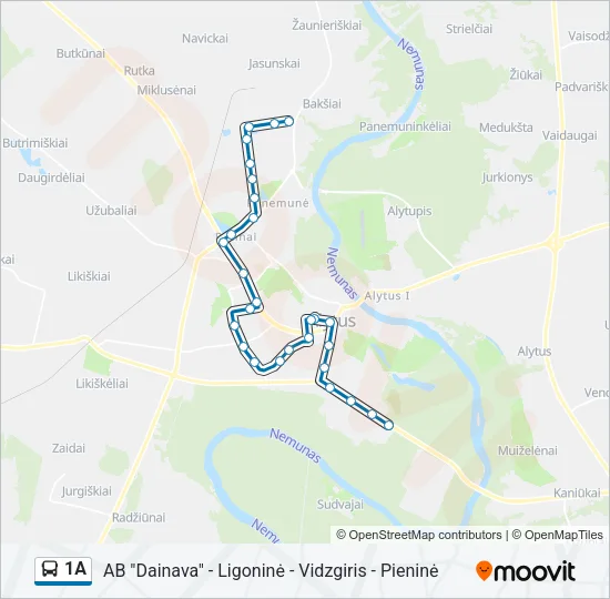 1A Bus Line Map