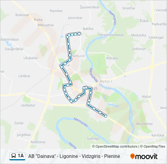 1A Bus Line Map