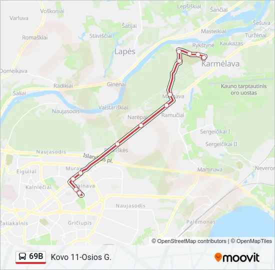 69B Bus Line Map