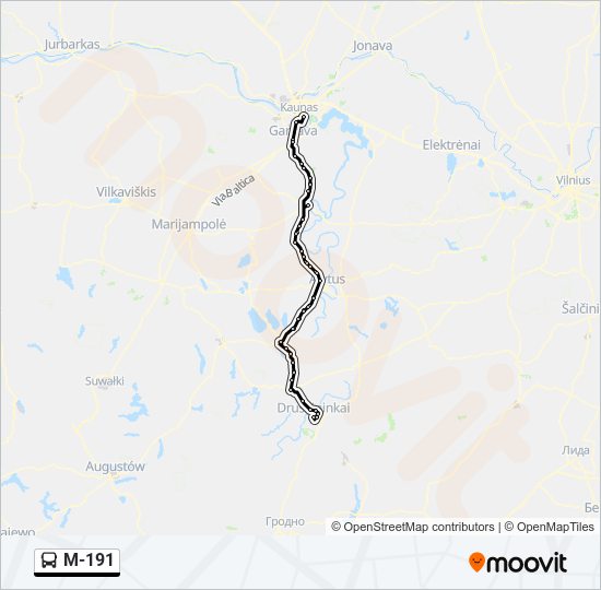 M-191 bus Line Map