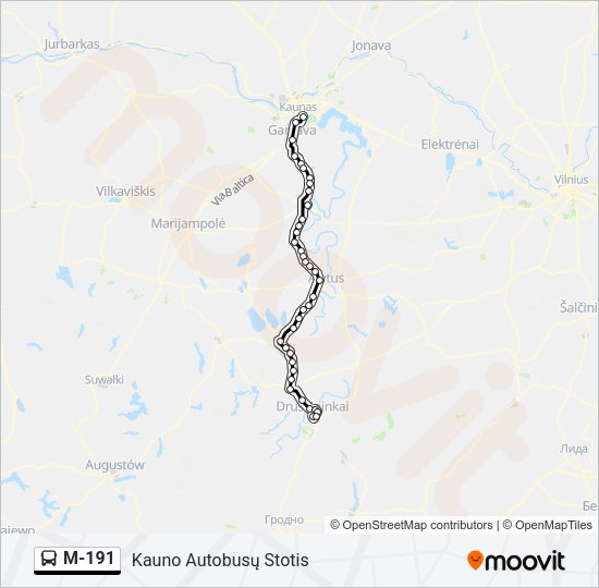 M-191 Bus Line Map