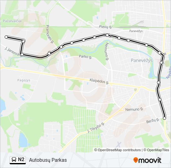 N2 Bus Line Map
