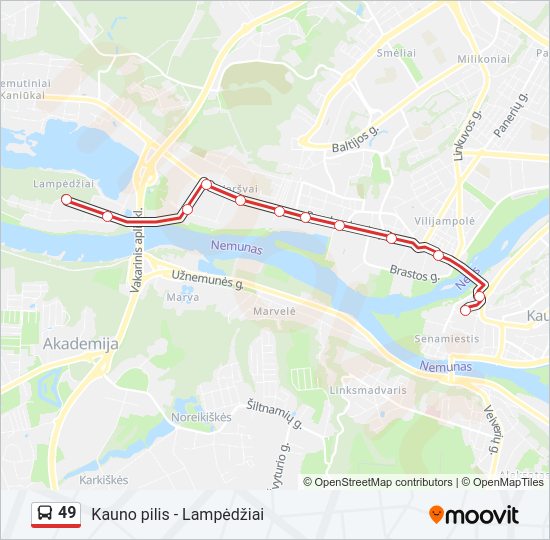 Автобус 49: карта маршрута