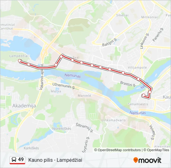 49 Bus Line Map