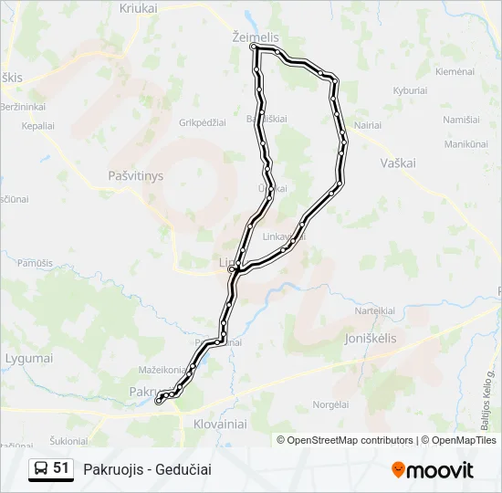 51 Bus Line Map