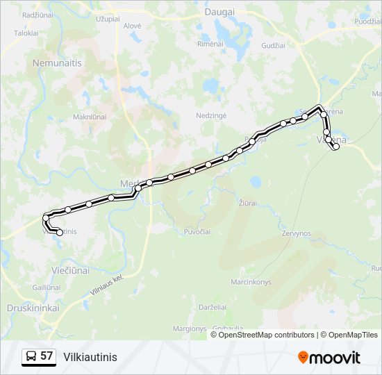 Автобус 57: карта маршрута