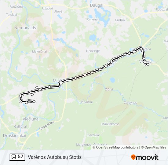 Автобус 57: карта маршрута