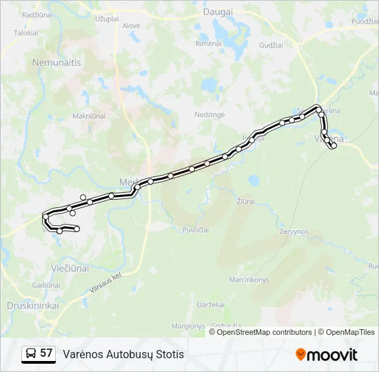 57 Bus Line Map