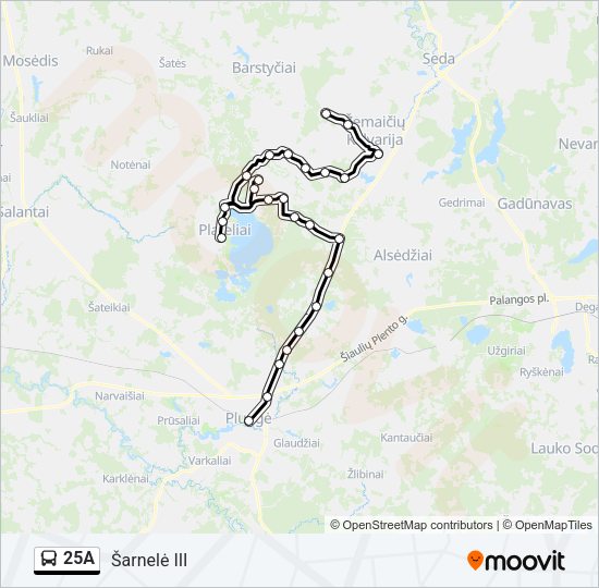 25A Bus Line Map
