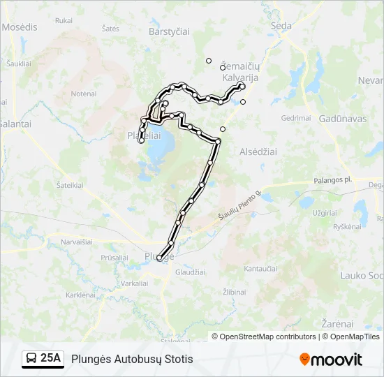 25A Bus Line Map