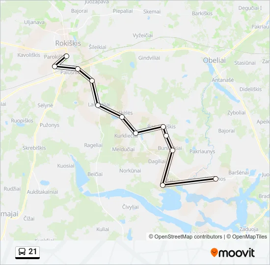 Автобус 21: карта маршрута