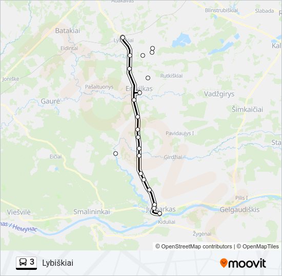 Автобус 3: карта маршрута