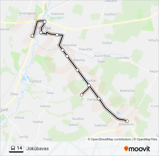14 Bus Line Map