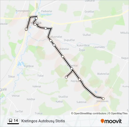 14 Bus Line Map
