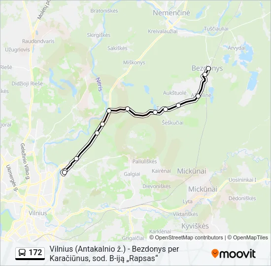 172 Bus Line Map