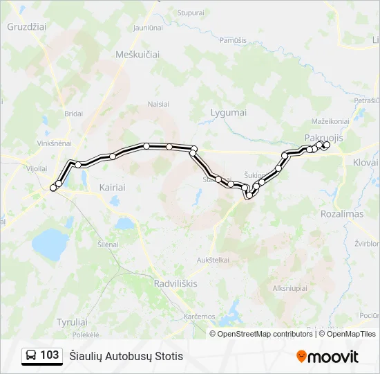 Автобус 103: карта маршрута