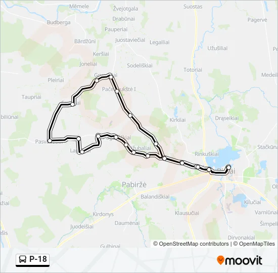 P-18 Bus Line Map