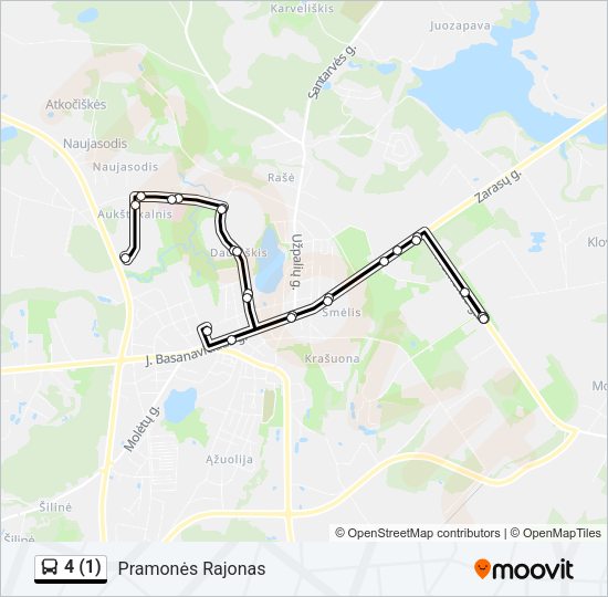 Автобус 4 (1): карта маршрута