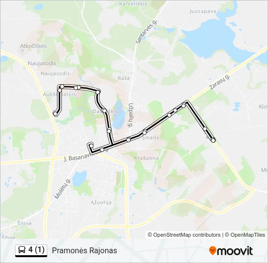 Автобус 4 (1): карта маршрута