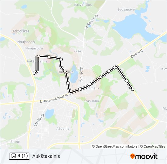 Автобус 4 (1): карта маршрута