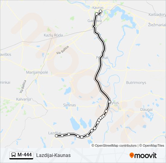 Автобус M-444: карта маршрута