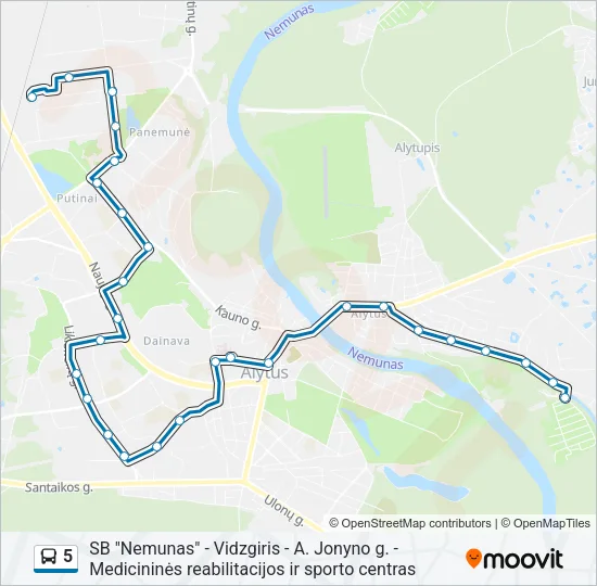 5 Bus Line Map