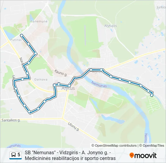 5 Bus Line Map