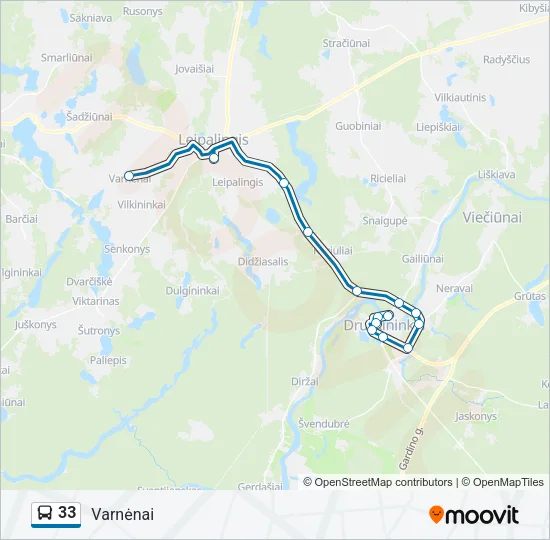 33 Bus Line Map