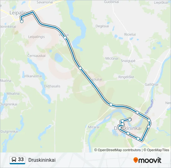 33 Bus Line Map