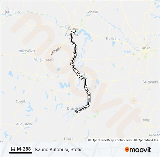 M-288 Bus Line Map