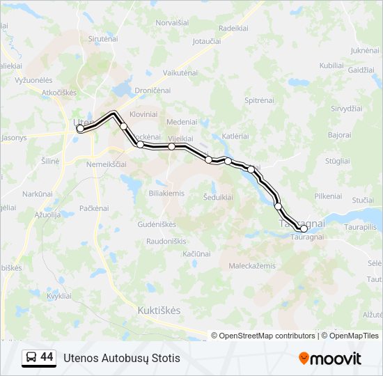 Автобус 44: карта маршрута